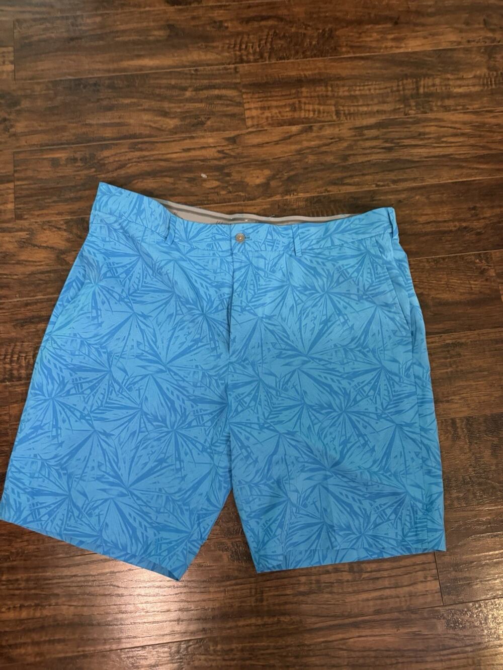 Walter Hagen Men's Perfect 11 Golf Shorts Art Deco Blue Sz:40